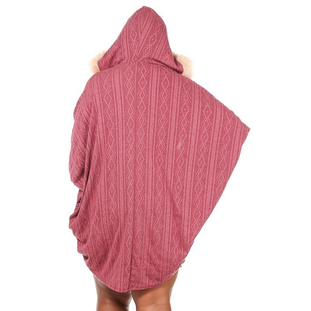 💋FUR DETAILED SWEATER TEXTURE COCOON KIMONO💋 - Picture 4 of 8